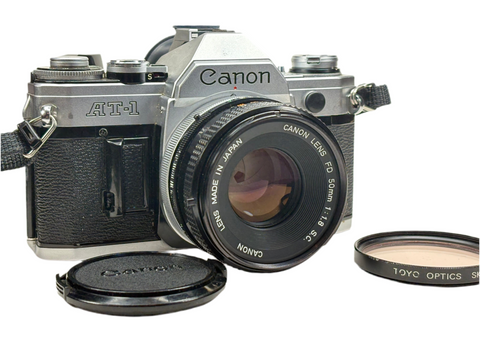 Canon AT-1 35mm SLR film camera with 50mm lens