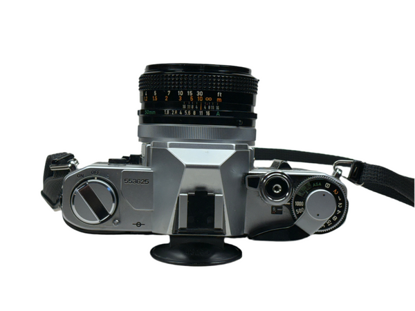 Canon AT-1 35mm SLR film camera with 50mm lens