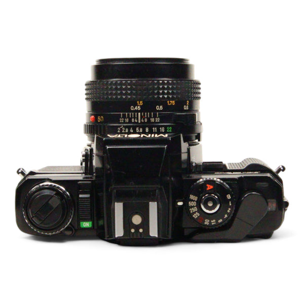 Minolta X-570 35mm film camera with a 50mm 2.0 prime lens