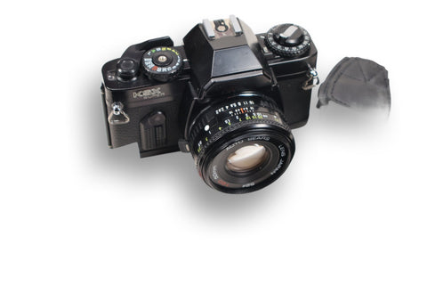 Sear KSX 35mm film camera.  Crisp, standard 50mm 2.0 prime lens.
