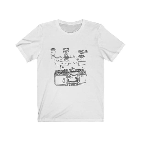 film_camera_finds_camera_diagram_shirt Front design - White