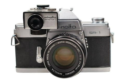 Film Camera Finds - Minolta SR1 with 55mm lens front